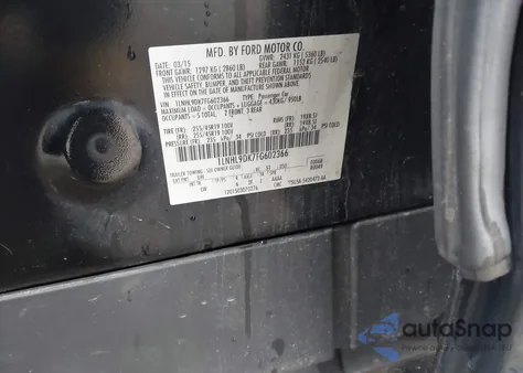 2015 Lincoln Mks из США, поврежденный, VIN 1LNHL9DK7FG602366